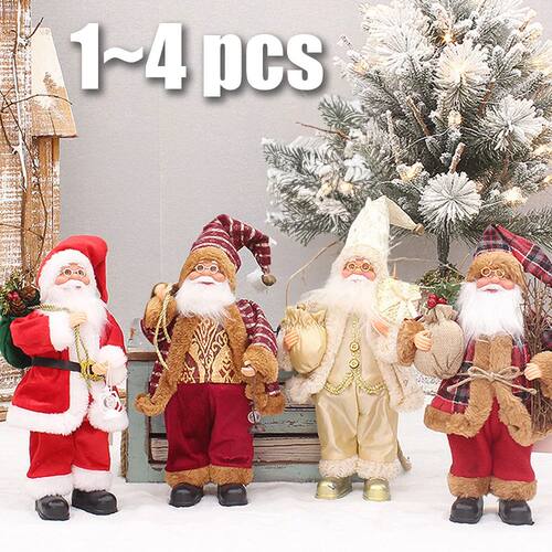 1~4PCS 2025 Christmas Decoration for Home Santa Claus Plush