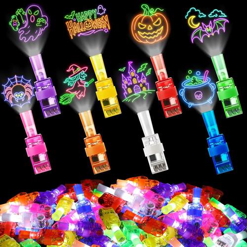 4/40PCS Halloween LED Finger Lights Neon Party Favors Glow i