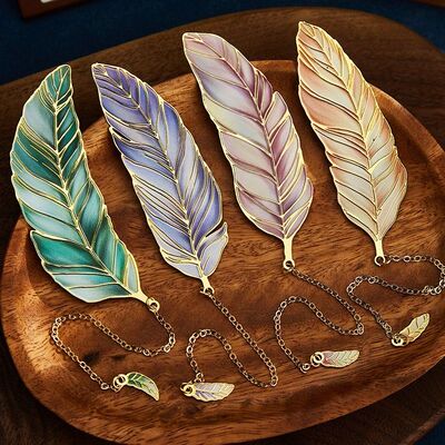 Retro Feather Metal Bookmark Chinese Style Books Accessories