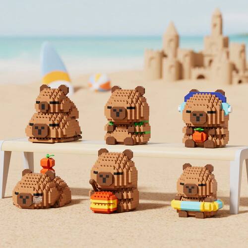 Miniso Capybara Doll Toys Micro Particle Building Blocks Edu