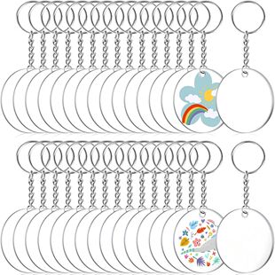 Blanks Jump 90Pcs Keychain Key Rings with Acrylic Kit