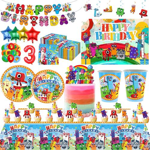 Building Block Birthday Party Decoration Number blocked Tabl