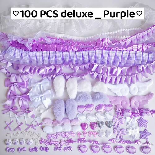 100 pieces of colorful material package set for girls, inclu