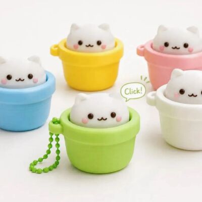 Finger Button Clicker Fidget Keychain Soft Slow Rebound Anti