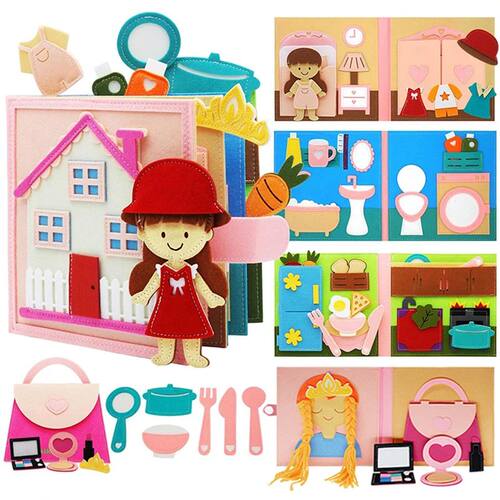 Toddlers Montessori Toy Busy Book 3D Baby Story Cloth Activi