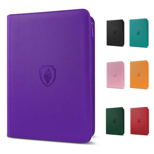 9 Pocket Zipper Card Binder, 360 Trading Card Holder Book, P