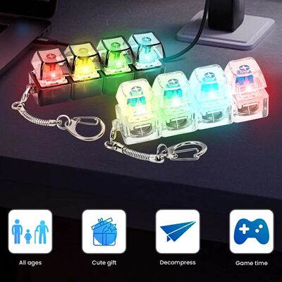 4 Keys Keyboard Fidget Toy Keychain Stress Relief Clicker Fi
