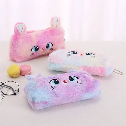 Cute gradual change dopamine color fashion kitten pencil cas
