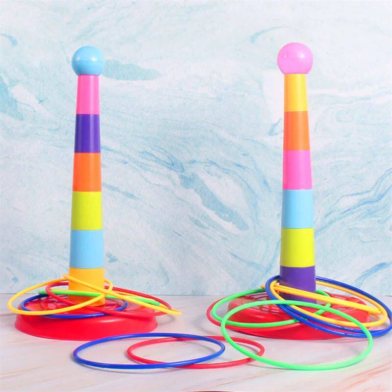 Children Throw Circle Game Ferrule Stacked Toys Fun Indoor O