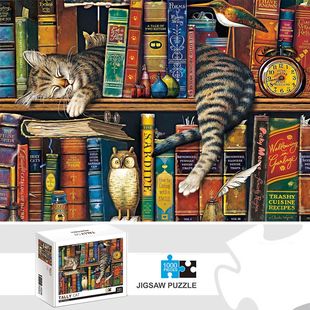 for Tally Decor Home Adults Puzzles Jigsaw Cat Pieces 1000