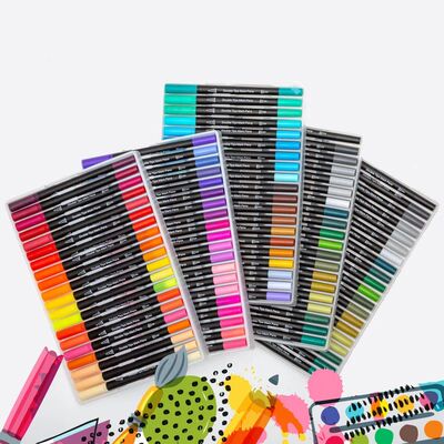 12 24 72 120 Color Markers Alcohol Felt Pen Manga Sketching