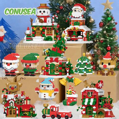 Christmas Gifts Micro Building Block Series Santa Claus Rein