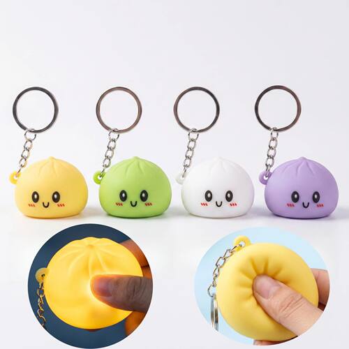Colorful Silicone Dumpling Squishy Toy Glowing Buns Silicone