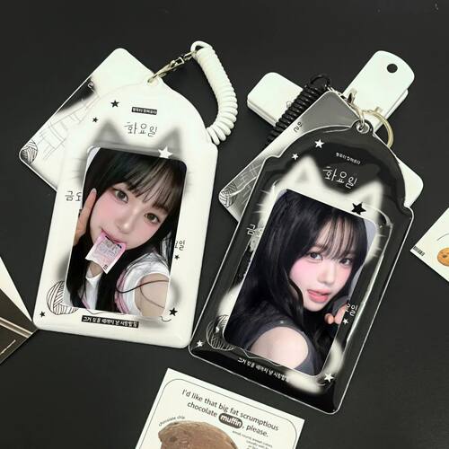 Cute Black And White Kitty Card Holder Kpop Cute Cat'S Ears