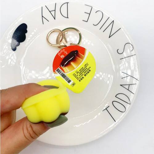 Creative Miniature Squeeze Pudding Keychain Novelty Soft Slo