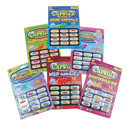 12pcs/Set Cartoon Dinosaur Toys Bath Toy Grow Capsule 1 Set