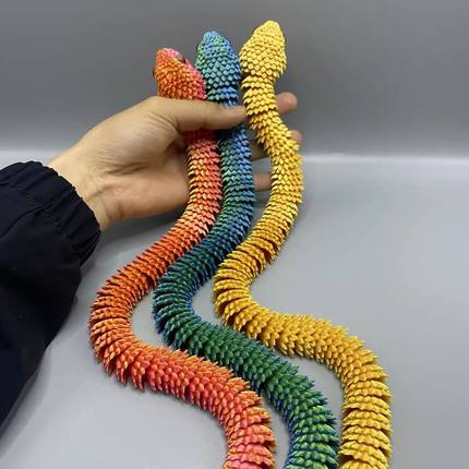 63cm 3D printed viper decoration, glowing figures with movab