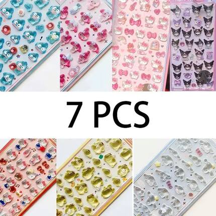 Cute Anime Hellokitty Kuromi Cinnamoroll 3D Sanrio Stickers