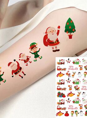 Waterproof Cartoon Tattoo Stickers for Christmas Body Sticke