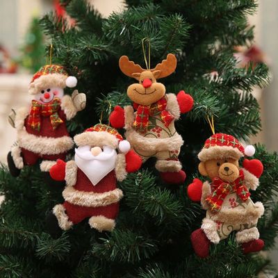 4pcs Merry Christmas Ornaments DIY Xmas Gift Santa Claus Sno