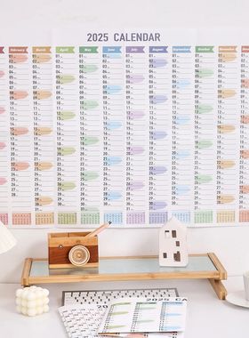 1 pc 2025 Colorful Large Size Paper Wall Calendar With Stick
