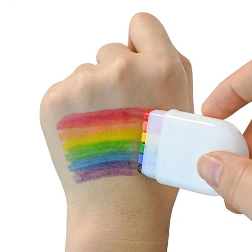 6 Color Washable Rainbow Face Body Painting Crayon Pen