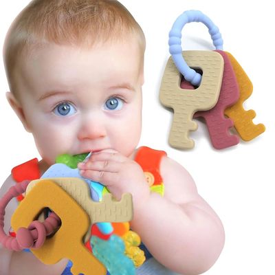 Key Chain and Sensory Teether Bed Bell Silicone Montessori B