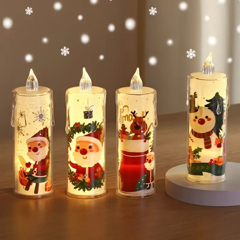 4PCS Christmas LED Candles, Flameless Flickering Electronic