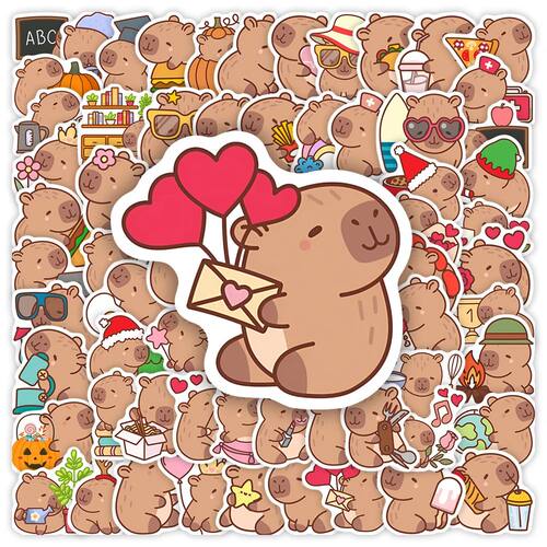 Cartoon Capybara Sticker Fun DIY Kid Toy Gift Decorative Dec