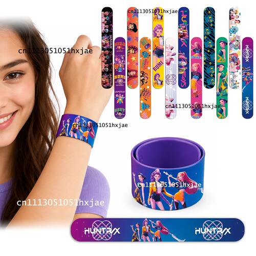 Kpop Demon Hunters Theme Slap Bracelets Set Wristband Toys s