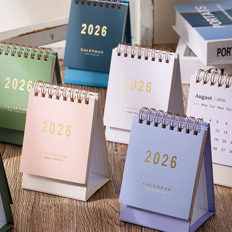2026  Simple Calendar Small Desk Calendar Creative Coil Cale