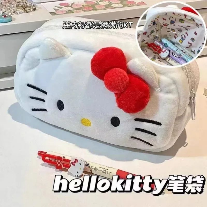Hello Kitty Plush Bag Anime Sanrio Cinnamoroll Cosmetic Stor-封面