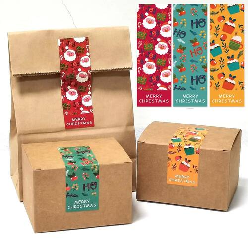 30-60Pcs Merry Christmas Stickers 6 Style Animals Snowman Tr
