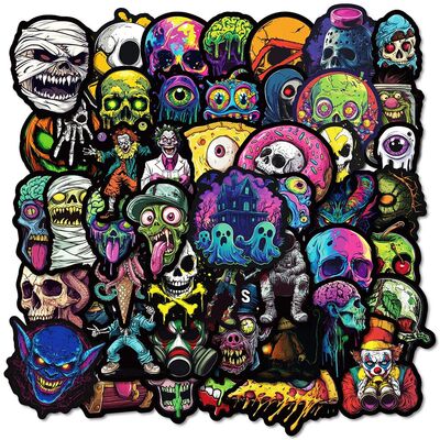 10/30/50pcs Cool Horror Joker Skull Stickers Decals Fridge L