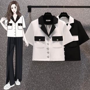 新款 上衣M 大码 胖MM气质名媛高级小香风西装 4XL200斤 女装 实拍夏装