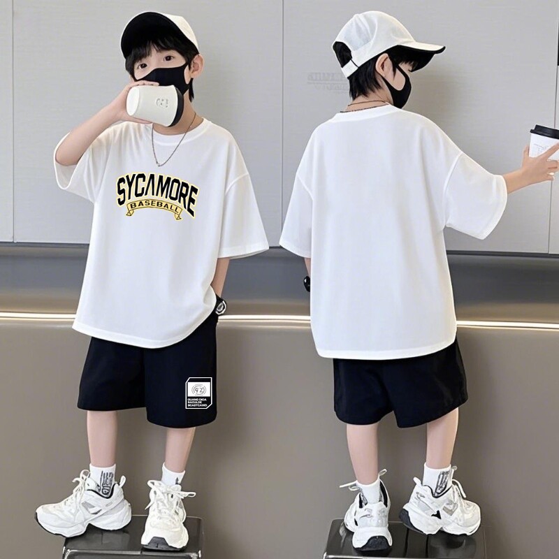 男童夏季套装2026新款洋气儿童夏装炸街酷帅男孩纯棉短袖夏款运动