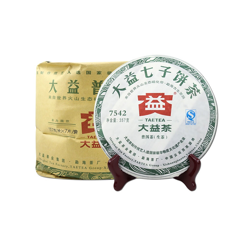 大益普洱茶7542生茶2011年批次随机云南七子饼茶357g*7饼一提装-封面