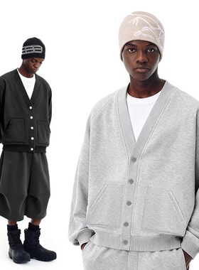 325g摇粒绒开衫外套25秋冬新品潮牌街头宽松休闲卫衣男