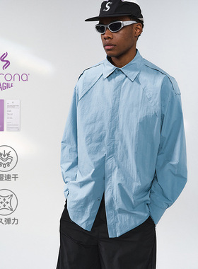 索罗娜弯刀袖衬衫25秋季新品潮牌立体剪裁开衫速干长袖