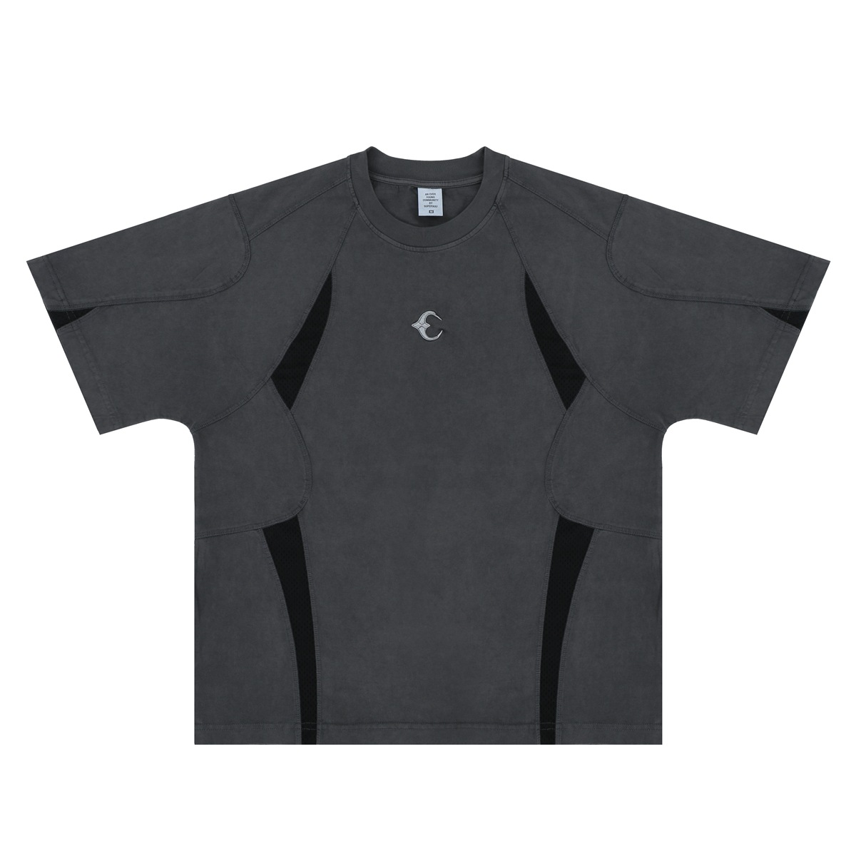 春夏新品潮牌异形分割拼接短袖T恤解构机能风上衣男