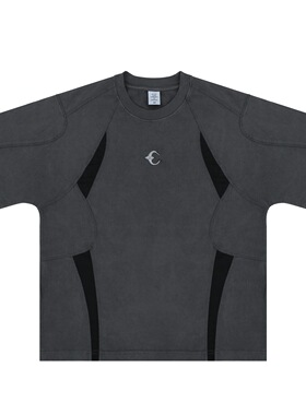 春夏新品潮牌异形分割拼接短袖T恤解构机能风上衣男