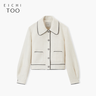 优雅淑女短款 爱居兔春季 短款 宽松时尚 翻领外套 新款