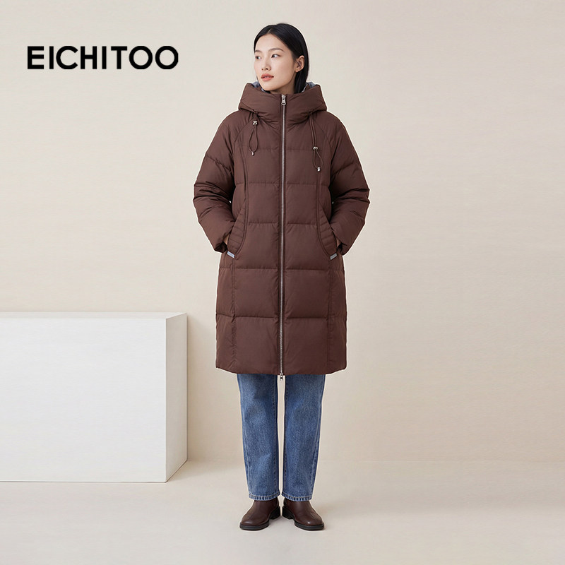 爱居兔零压保暖长款羽绒服2025年冬季新款女连帽防风抗寒冬外套,女装/女士精品,羽绒服,淘宝优惠券,粉丝福利购,淘宝优惠卷