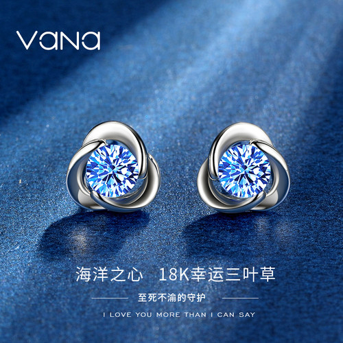 小众vana18k白金新款潮夏季耳坠