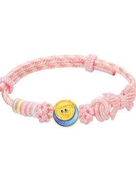 vana足金999海绵宝宝月亮串珠