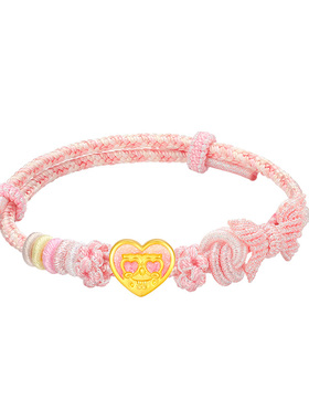 vana足金海绵宝宝心花串珠