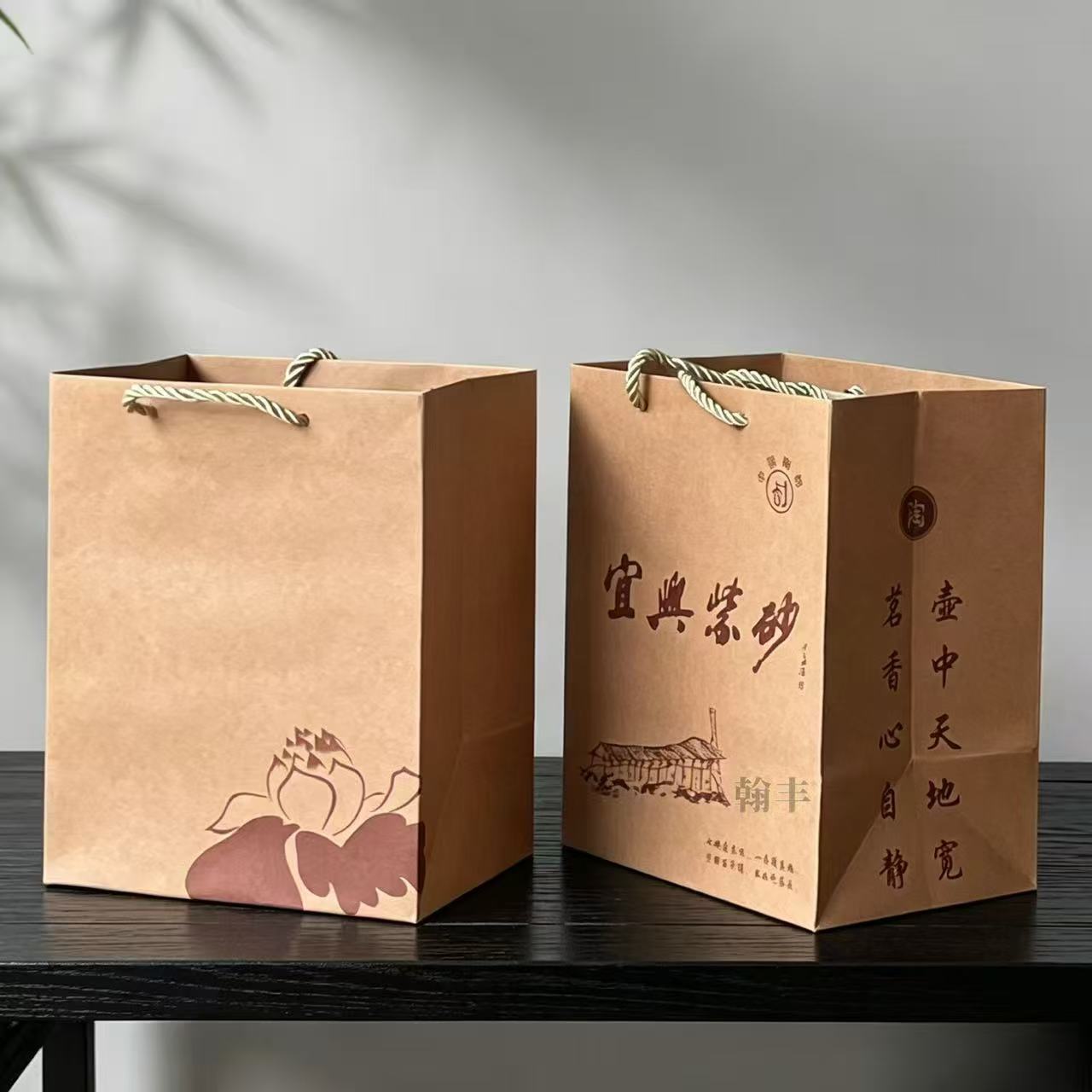 礼品袋宜兴紫砂加厚纸袋子手提袋牛皮纸袋