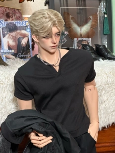 BJD75叔娃衣 yc77娃衣 修身短袖v领 打底衫 壮叔 普叔通穿 am77叔