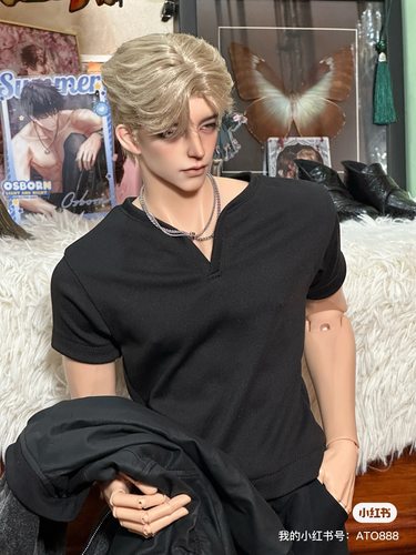 BJD75叔娃衣 yc77娃衣 修身短袖v领 打底衫 壮叔 普叔通穿