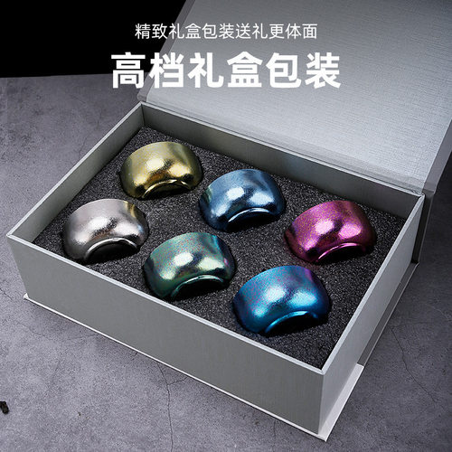 纯钛小酒杯双层水杯纯钛茶碗